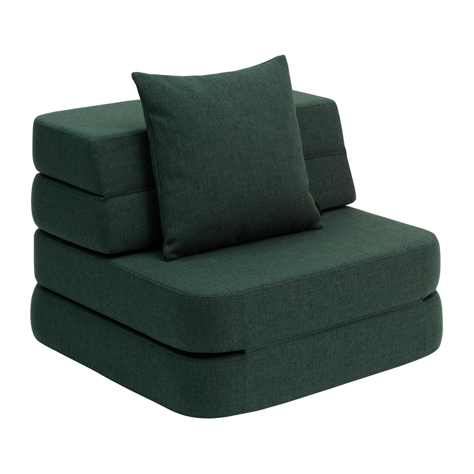 by KlipKlap 3 Fold Sofa Single Soft Deep Green – Premium