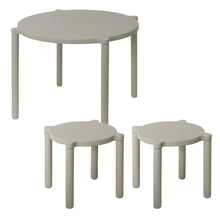 by KlipKlap Kids Table & 2 Stools - Stackable - Sand