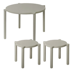 by KlipKlap Kids Table & 2 Stools - Stackable - Sand