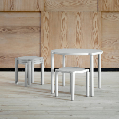 by KlipKlap Kids Table & 2 Stools - Stackable - Sand