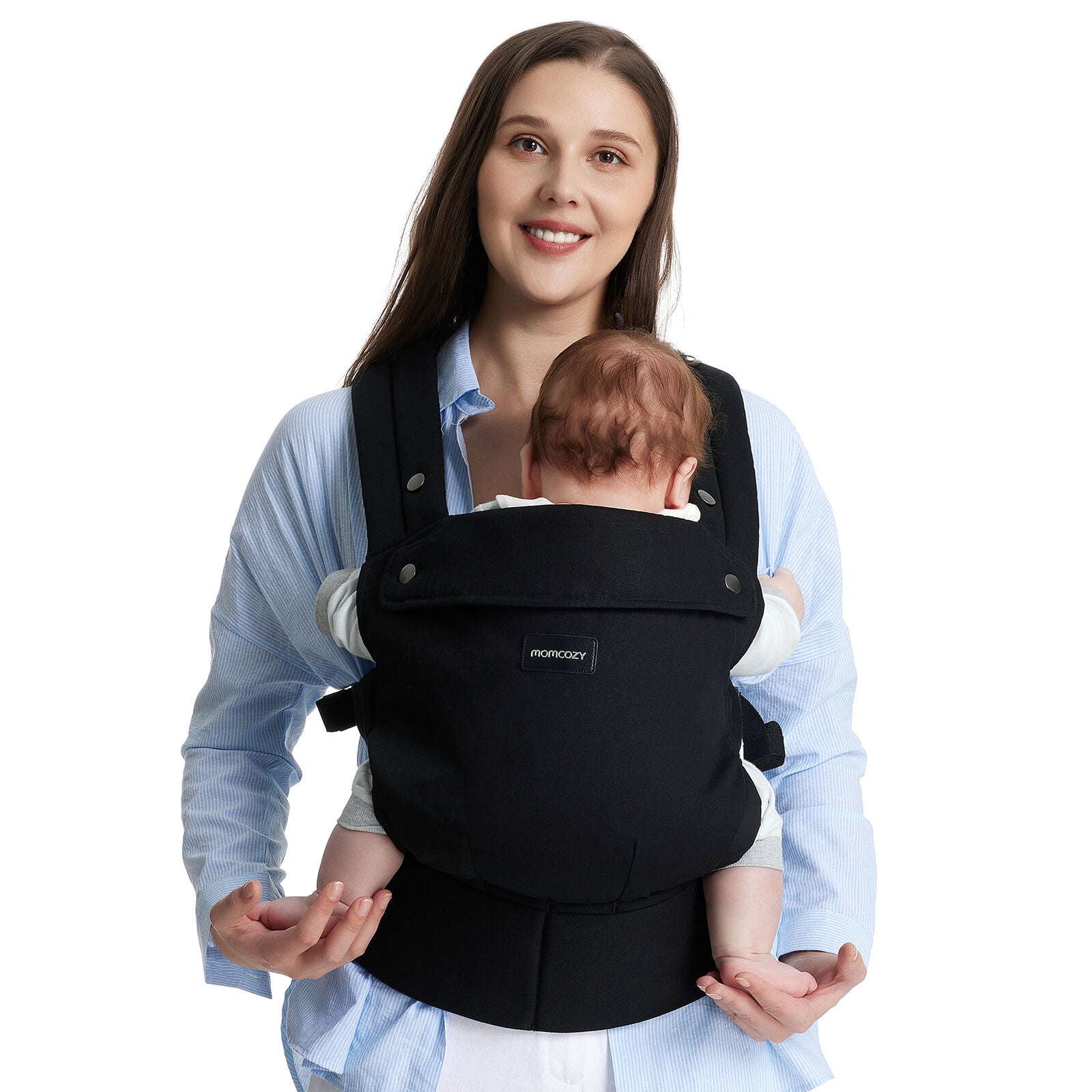 Momcozy PureHug Cotton Soft Structured Carrier Black