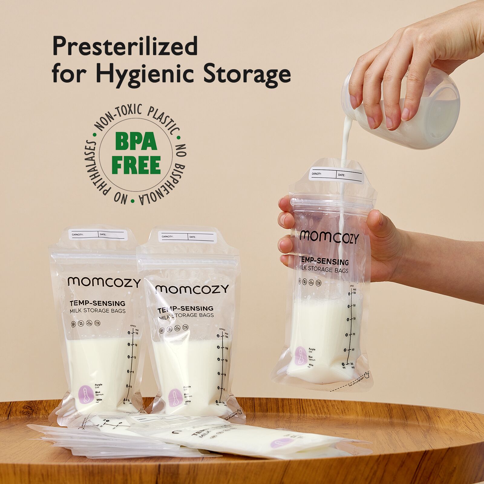 Momcozy 50pcs Disposable Breastmilk Bag