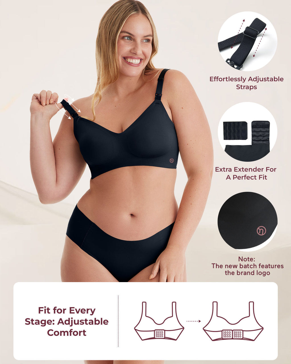 Momcozy YN21 M Hands-Free Pumping Bra Black