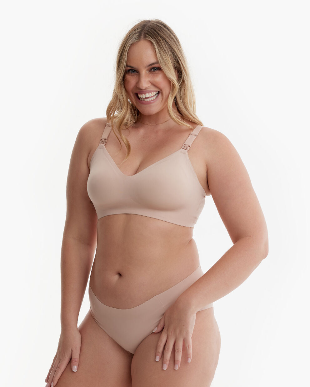 Momcozy YN21 L Hands-Free Pumping Bra Natural