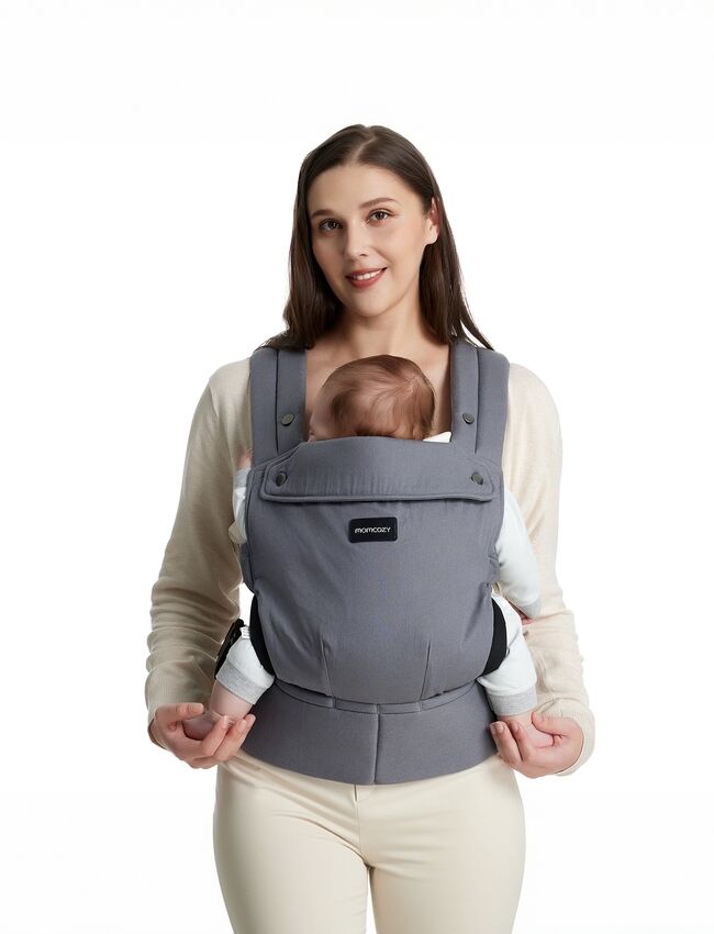 Momcozy PureHug Cotton Soft Structured Carrier Grey