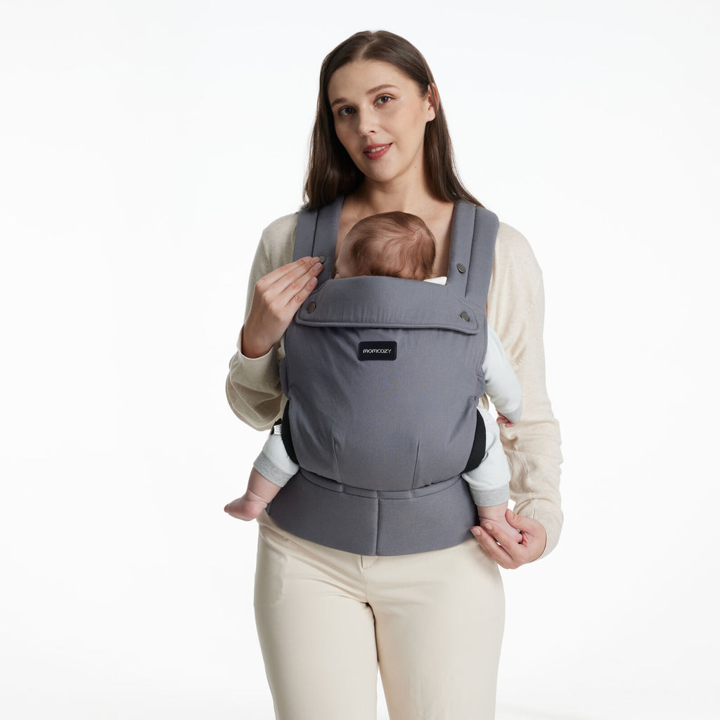 Momcozy PureHug Cotton Soft Structured Carrier Grey