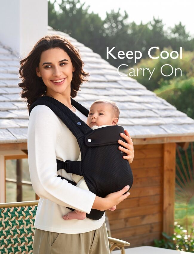 Momcozy Newborn to Toddler Air Mesh Soft Structured Carrier Black