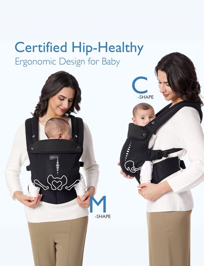 Momcozy Newborn to Toddler Air Mesh Soft Structured Carrier Black