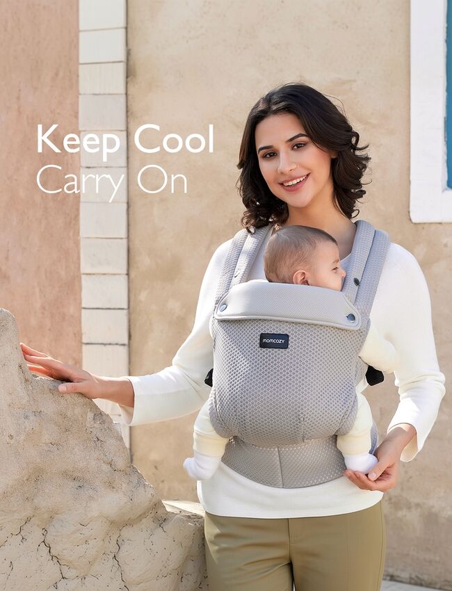Momcozy Newborn to Toddler Air Mesh Soft Structured Carrier Grey