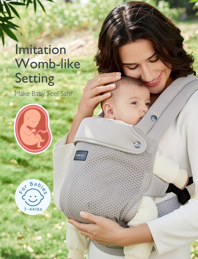 Momcozy Newborn to Toddler Air Mesh Soft Structured Carrier Grey