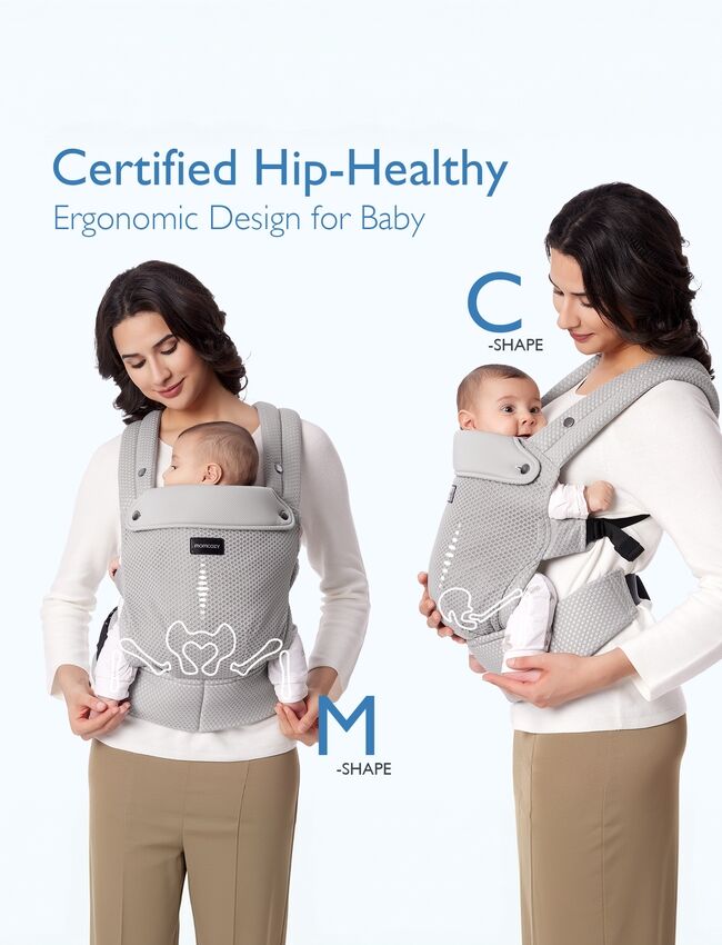 Momcozy Newborn to Toddler Air Mesh Soft Structured Carrier Grey