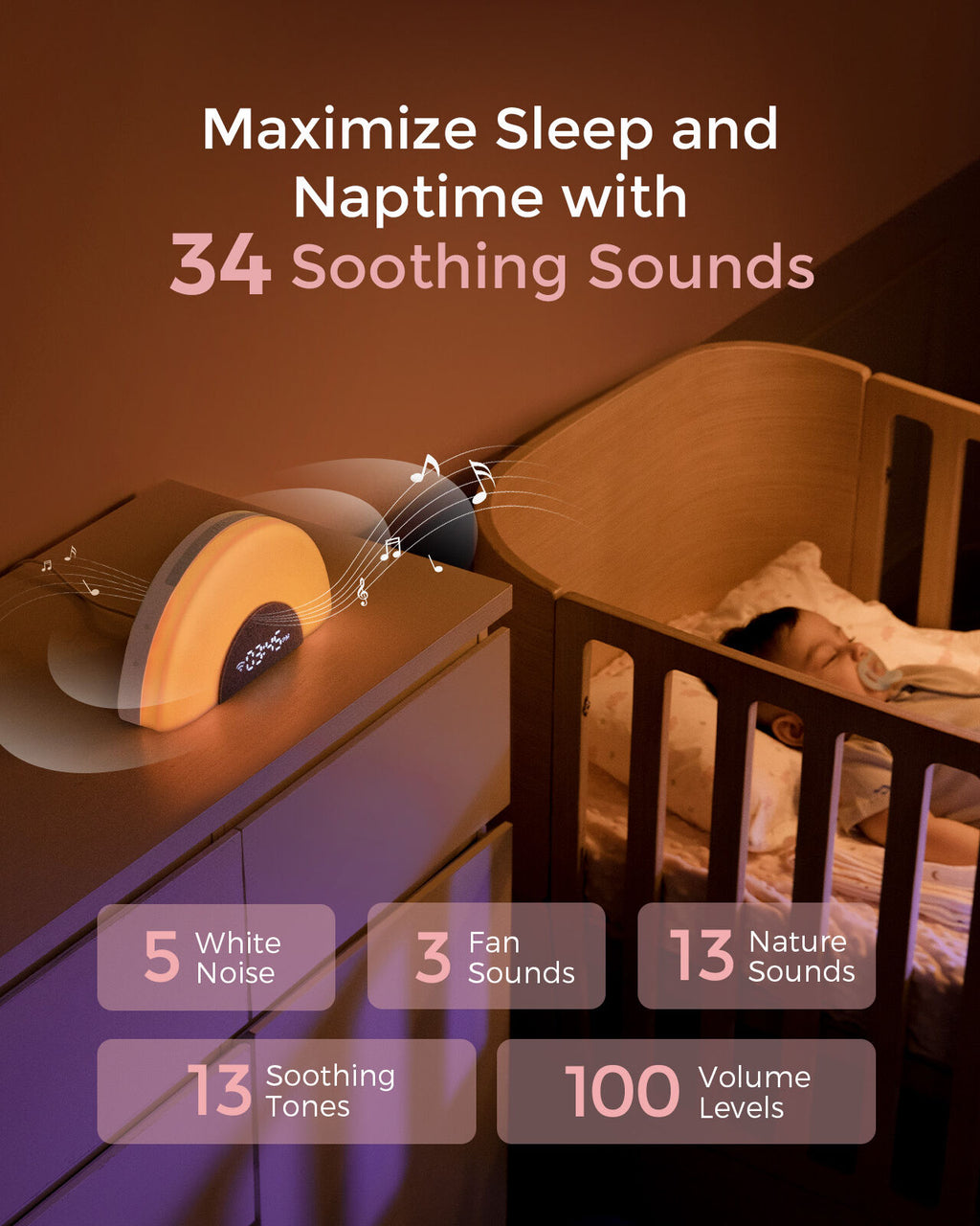 Momcozy Rainbow White Noise Baby Sound Machine Grey