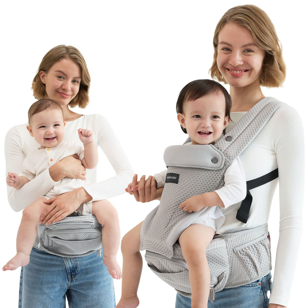 Momcozy Baby Carrier Air Mesh Hip Seat Carrier Grey