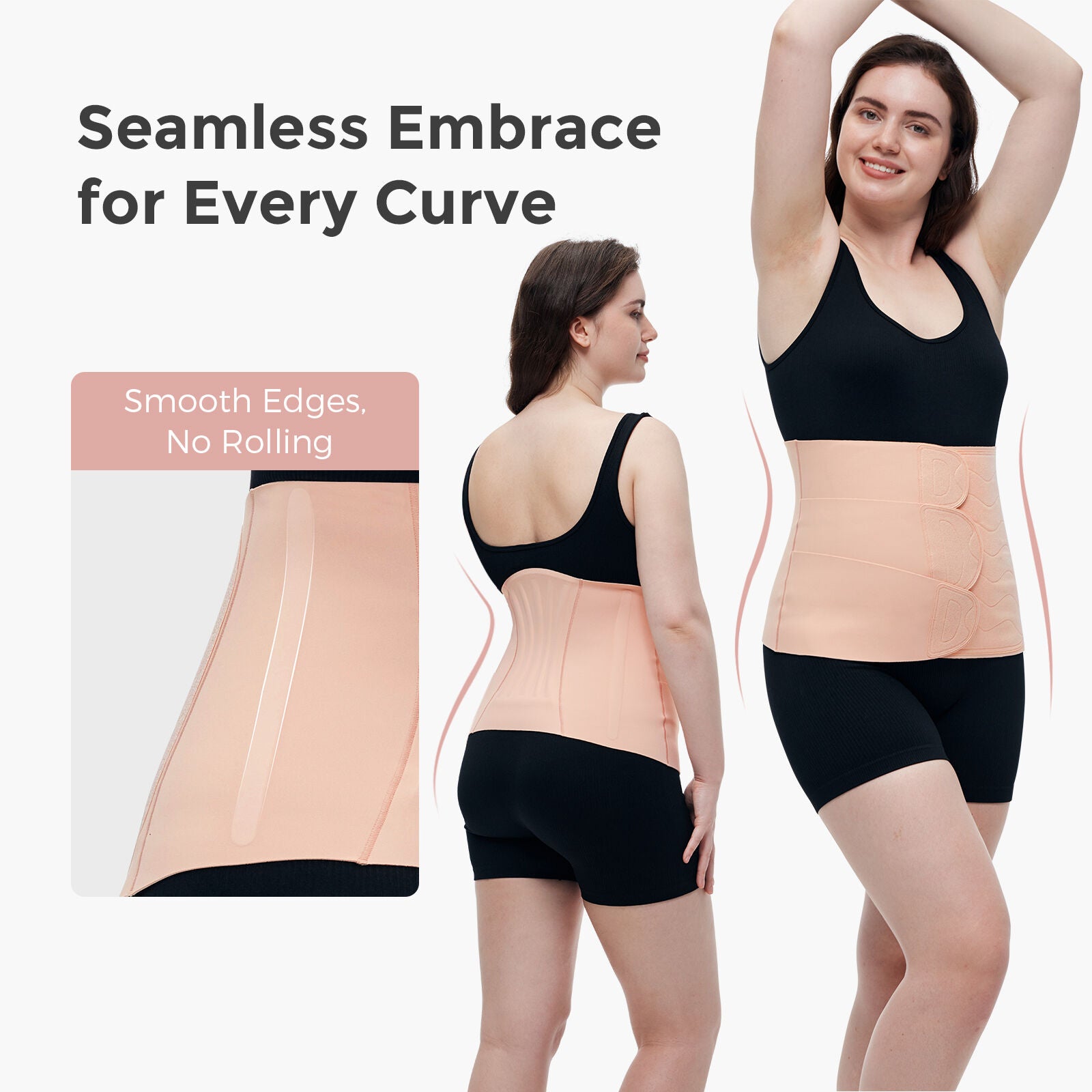 Momcozy Ergowrap L Postpartum Belly Band Oyster Pink