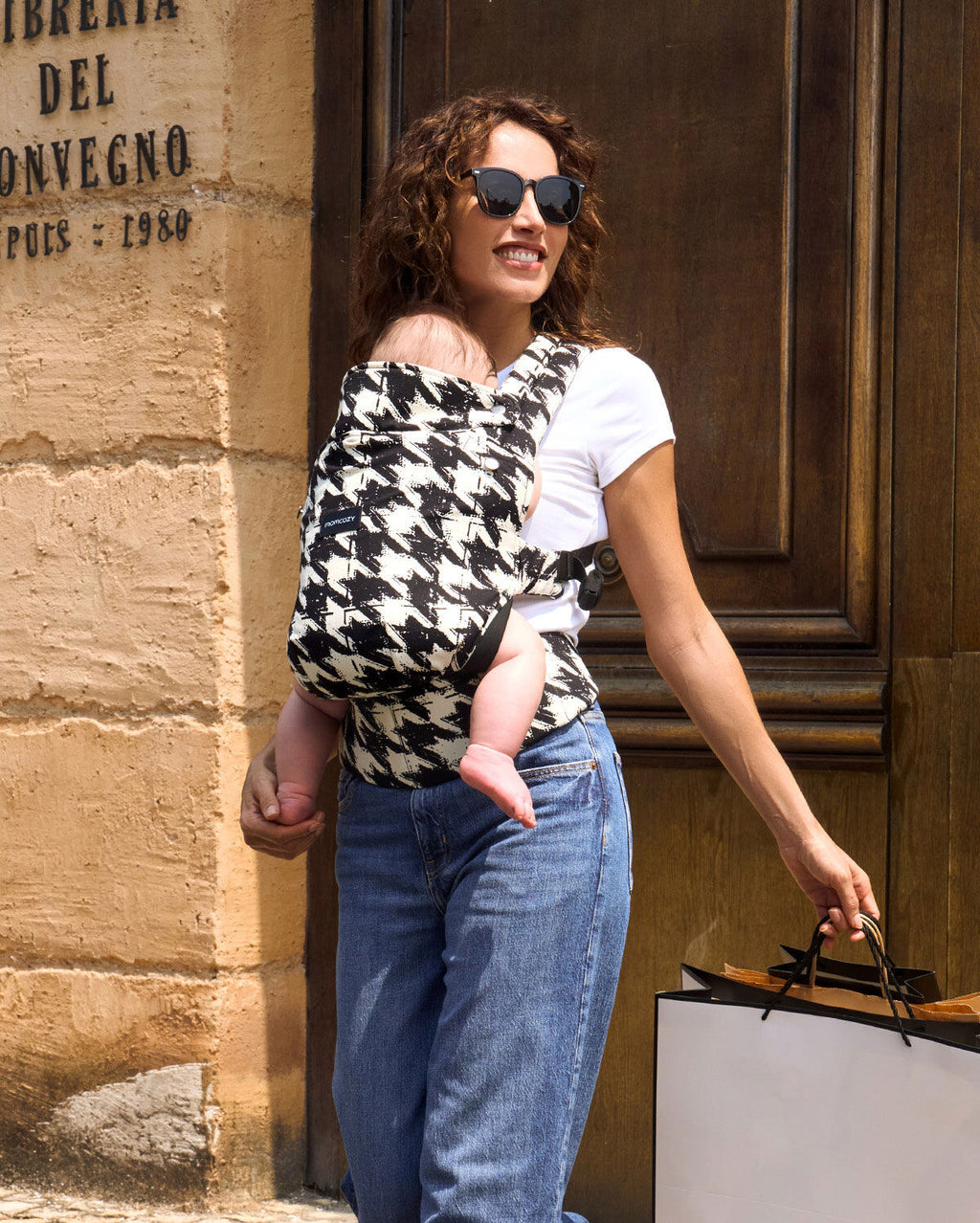 Momcozy PureHug Cotton Soft Structured Carrier Houndstooth