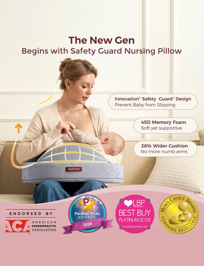 Momcozy Exclusive Memory Foam Nursing Pillow Grey