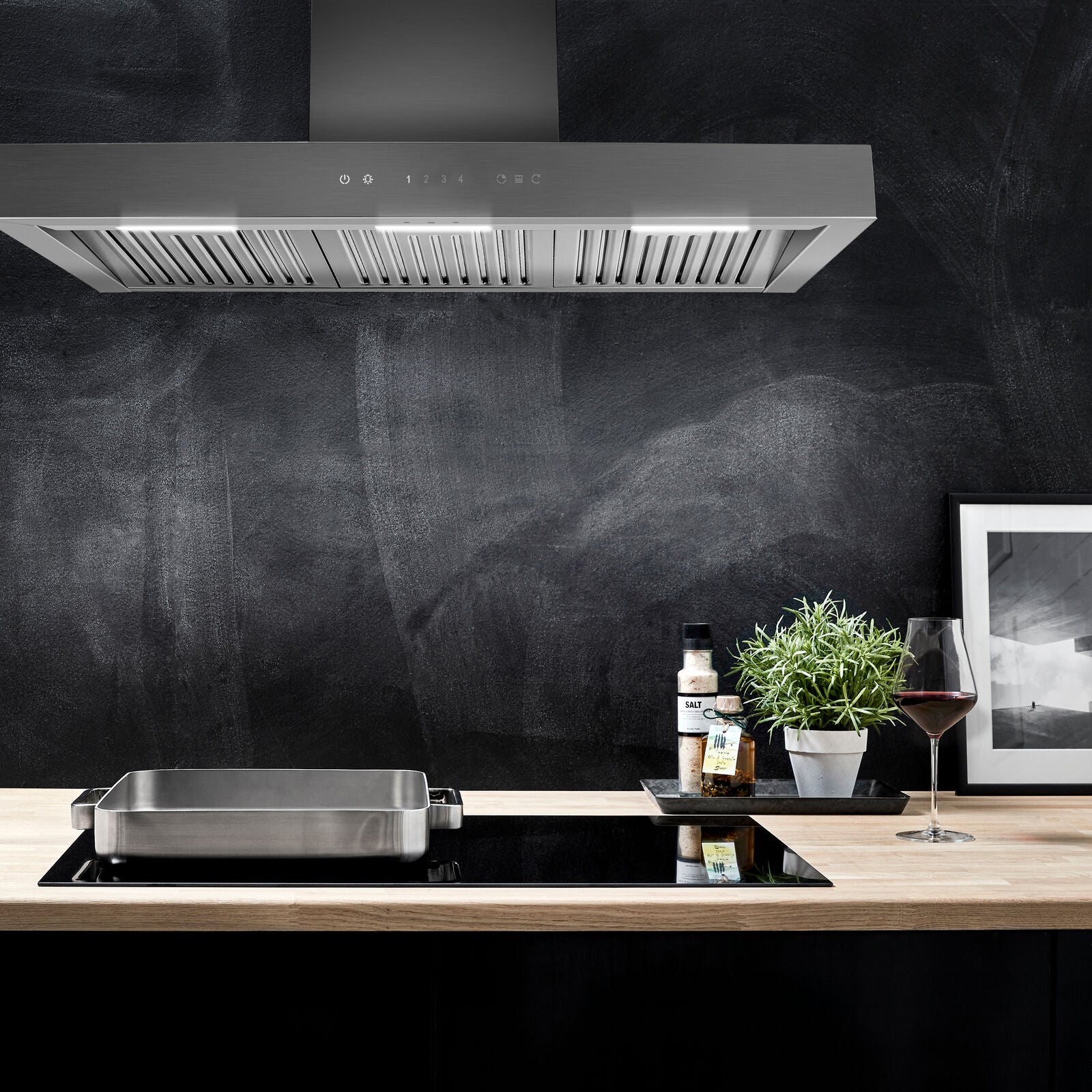 Witt Cross 90 SN Wall hanging hood Stainless Steel