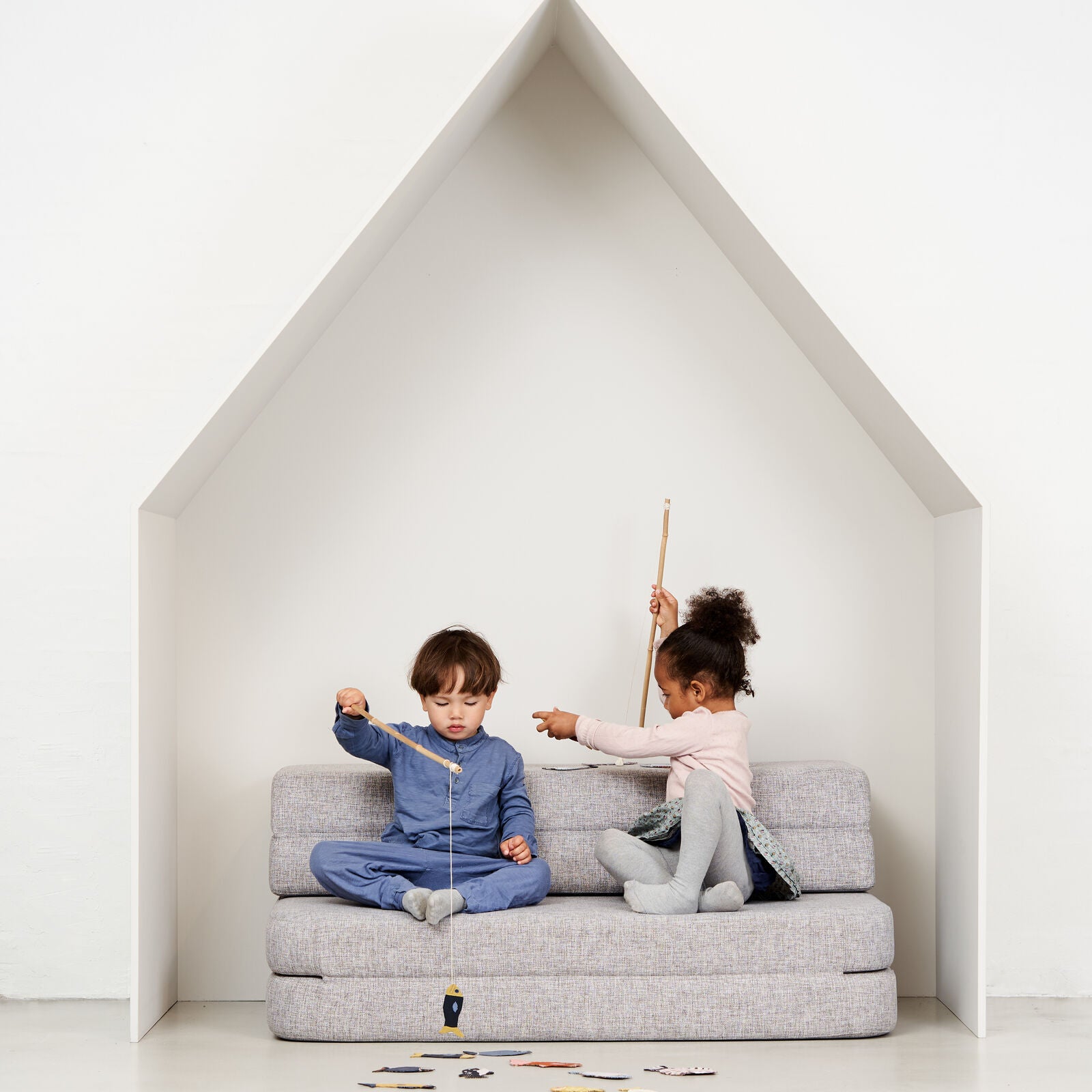 by KlipKlap 3 Fold Sofa 120 cm Multi Grey