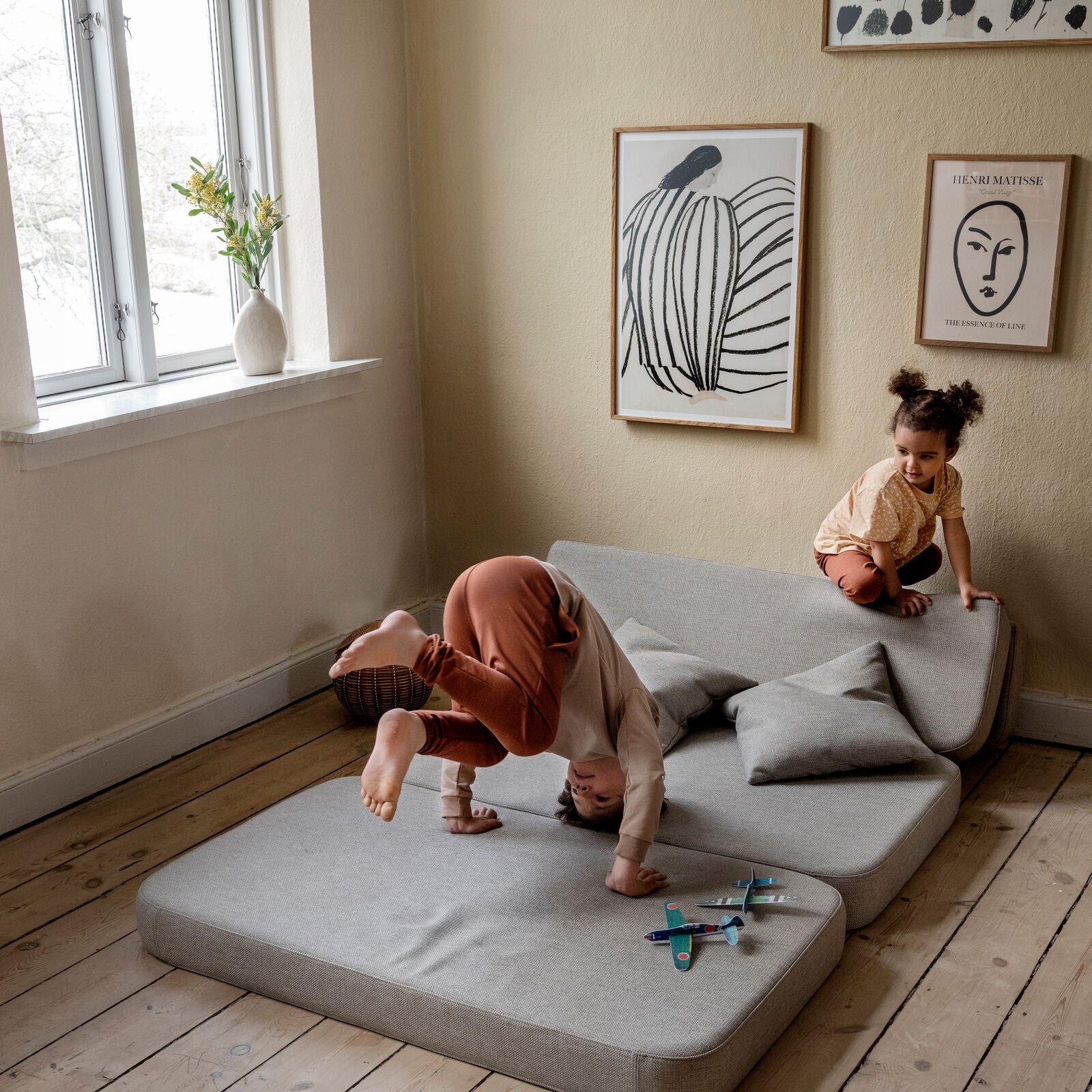 by KlipKlap 3 Fold Sofa 120 cm Multi Grey