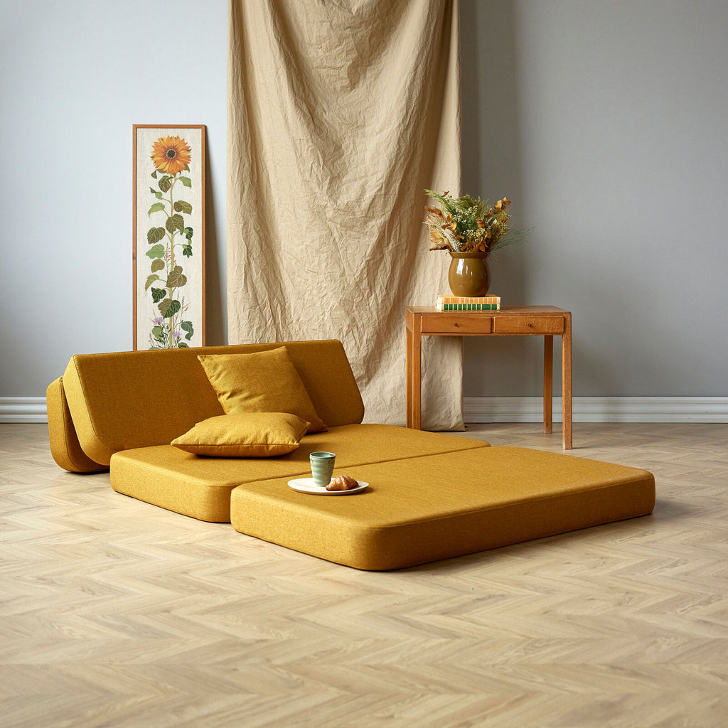 by KlipKlap 3 Fold Sofa 120 cm Mustard