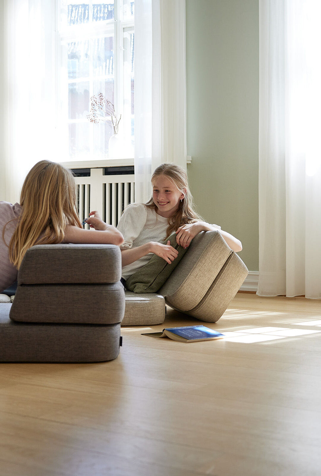 by KlipKlap 3 Fold Sofa Single Multi Grey