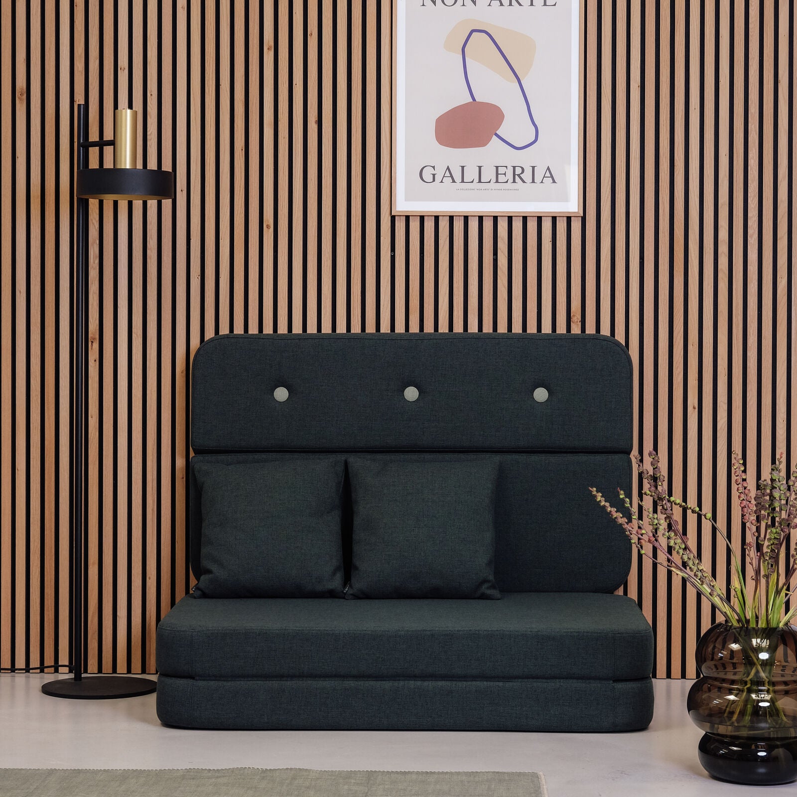 by KlipKlap 3 Fold Sofa XL Soft 140 cm Deep Green