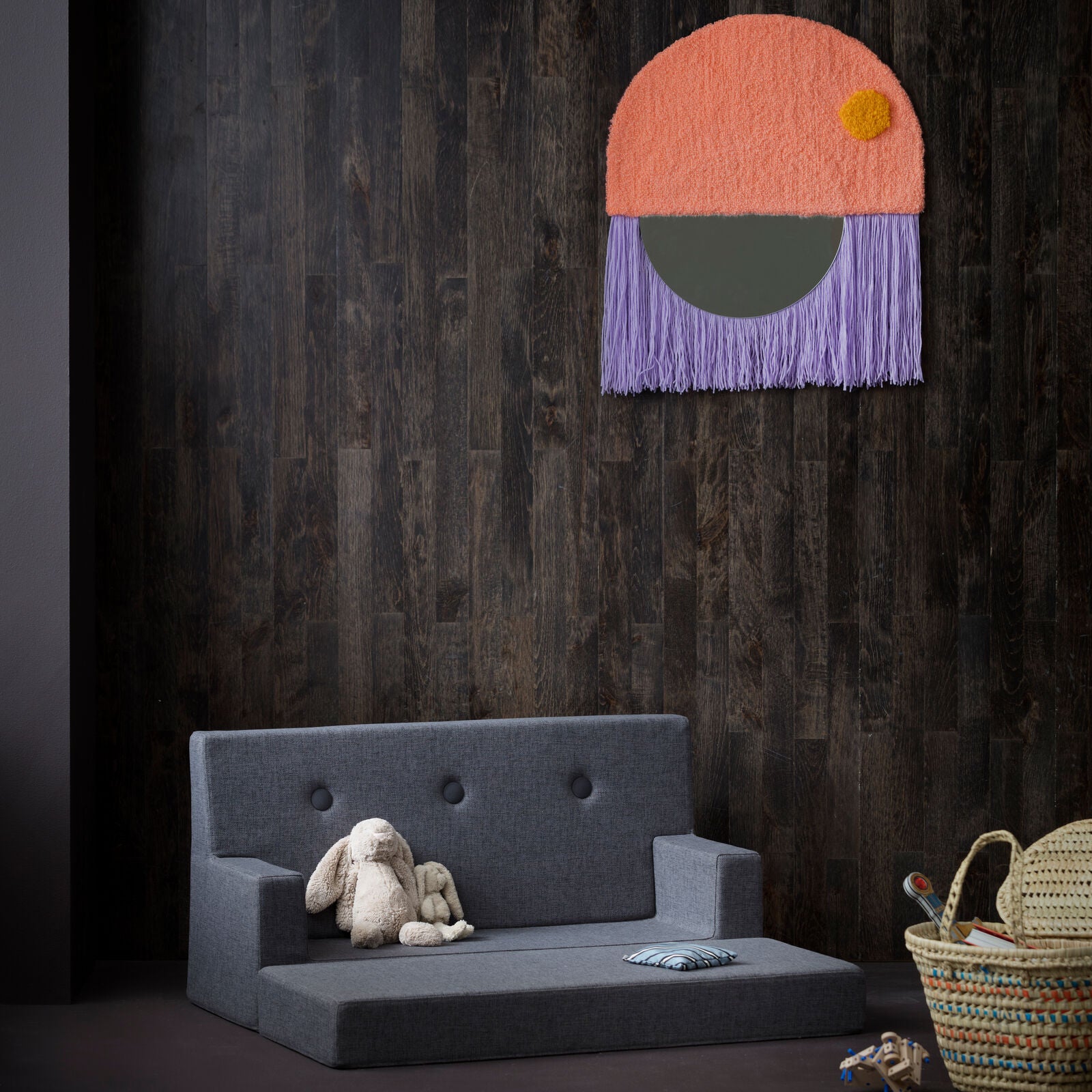by KlipKlap Kids Sofa Blue Grey