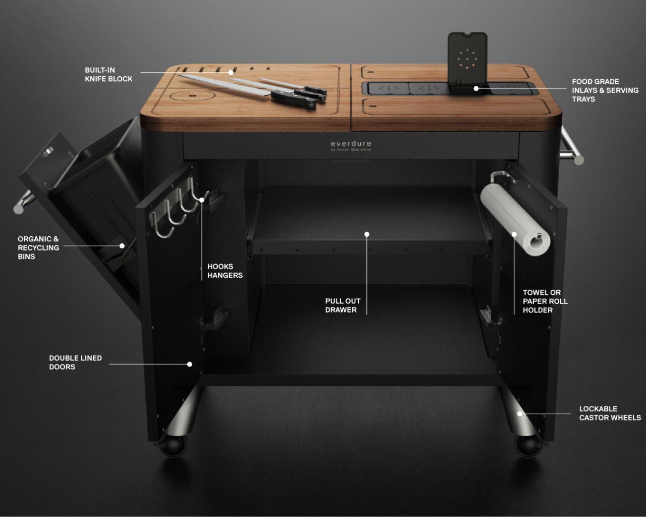 Everdure Prep Kitchen Charcoal BBQ Graphite