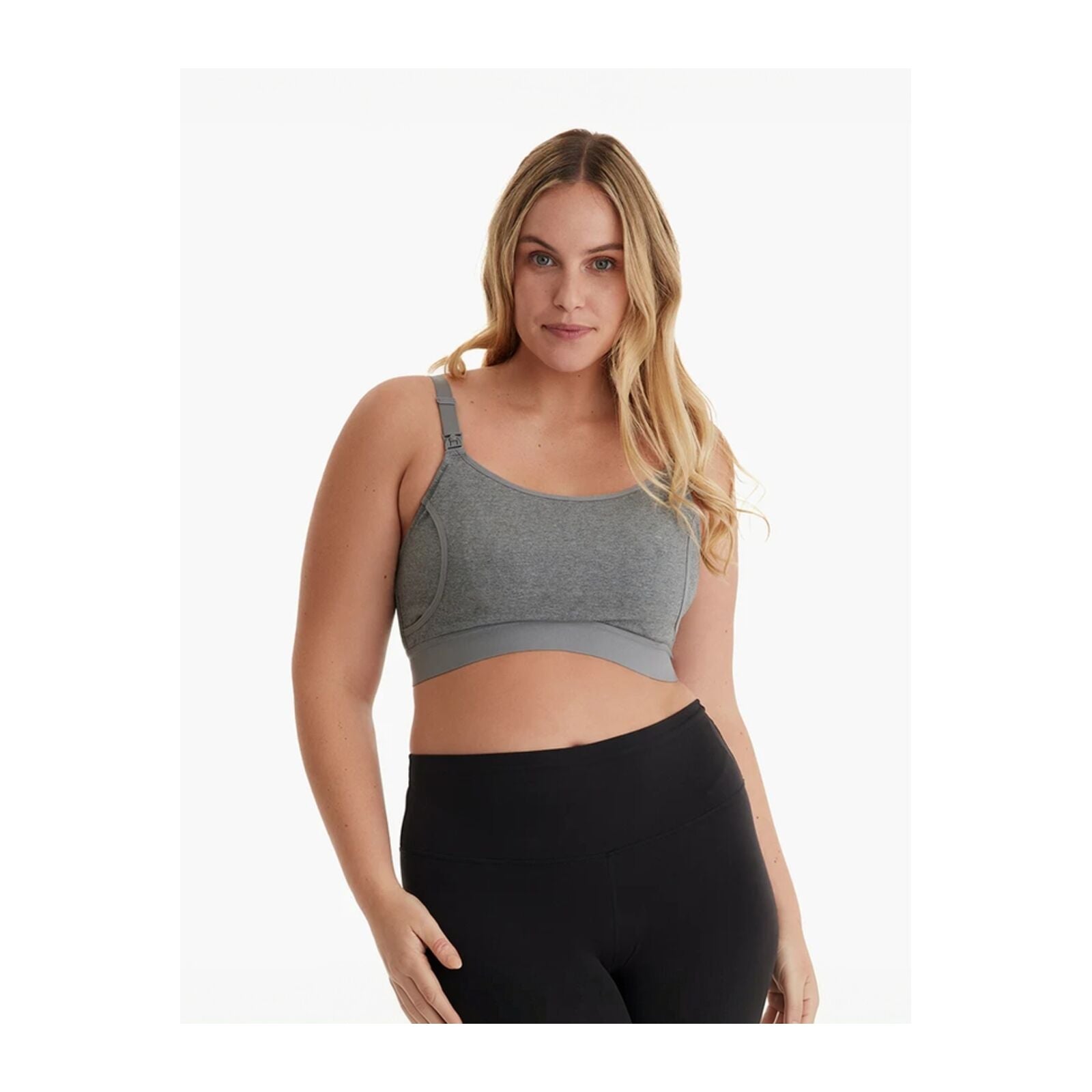 Momcozy YN08 2XL Hands-Free Pumping Bra Grey