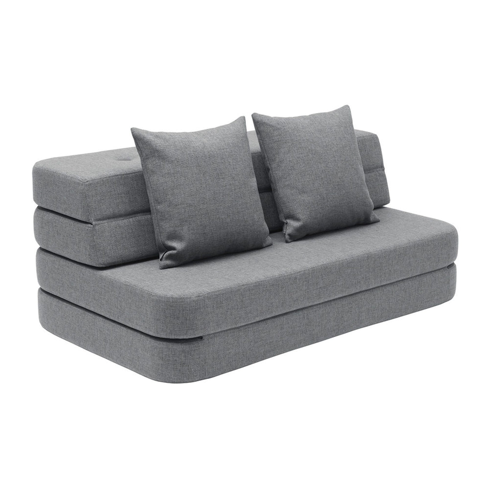 By KlipKlap KK 3 Fold Sofa 120 cm Blue Grey w. Grey