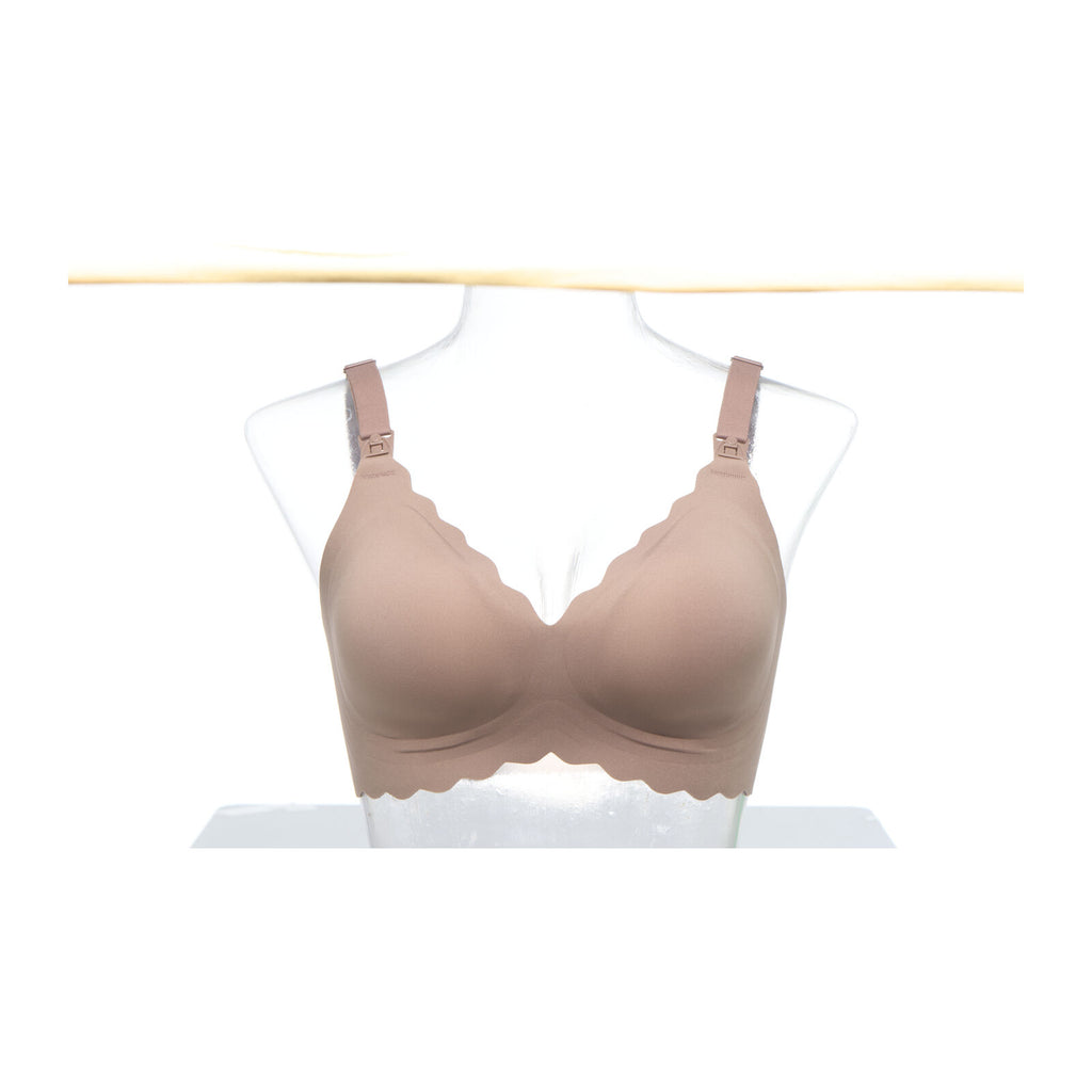 Momcozy YN46 XL Seamless Support Floral Bra Natural