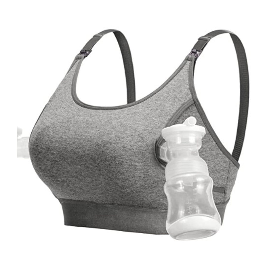 Momcozy YN08 XL Hands-Free Pumping Bra Grey