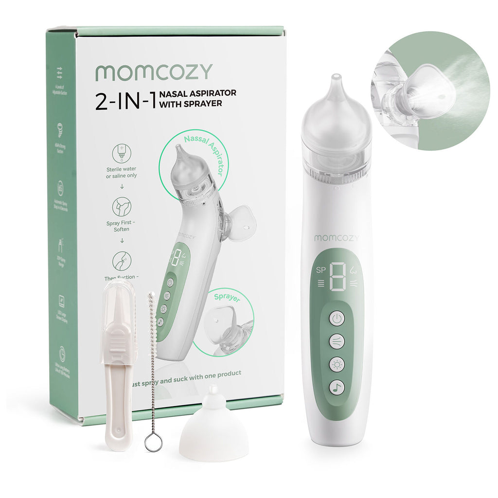 Momcozy BreezyClearT 2-in-1 Spray & Suction Electric Nasal Aspirator