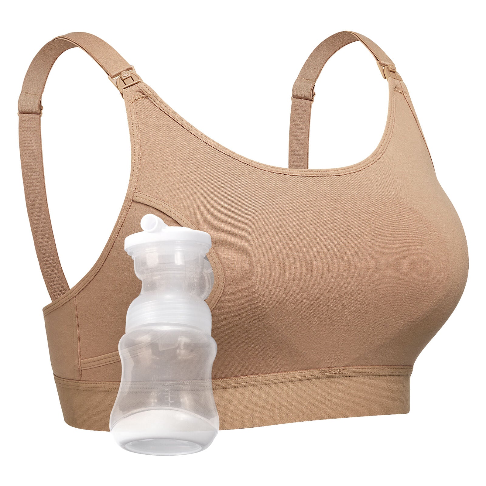 Momcozy YN08 2XL Hands-Free Pumping Bra Natural