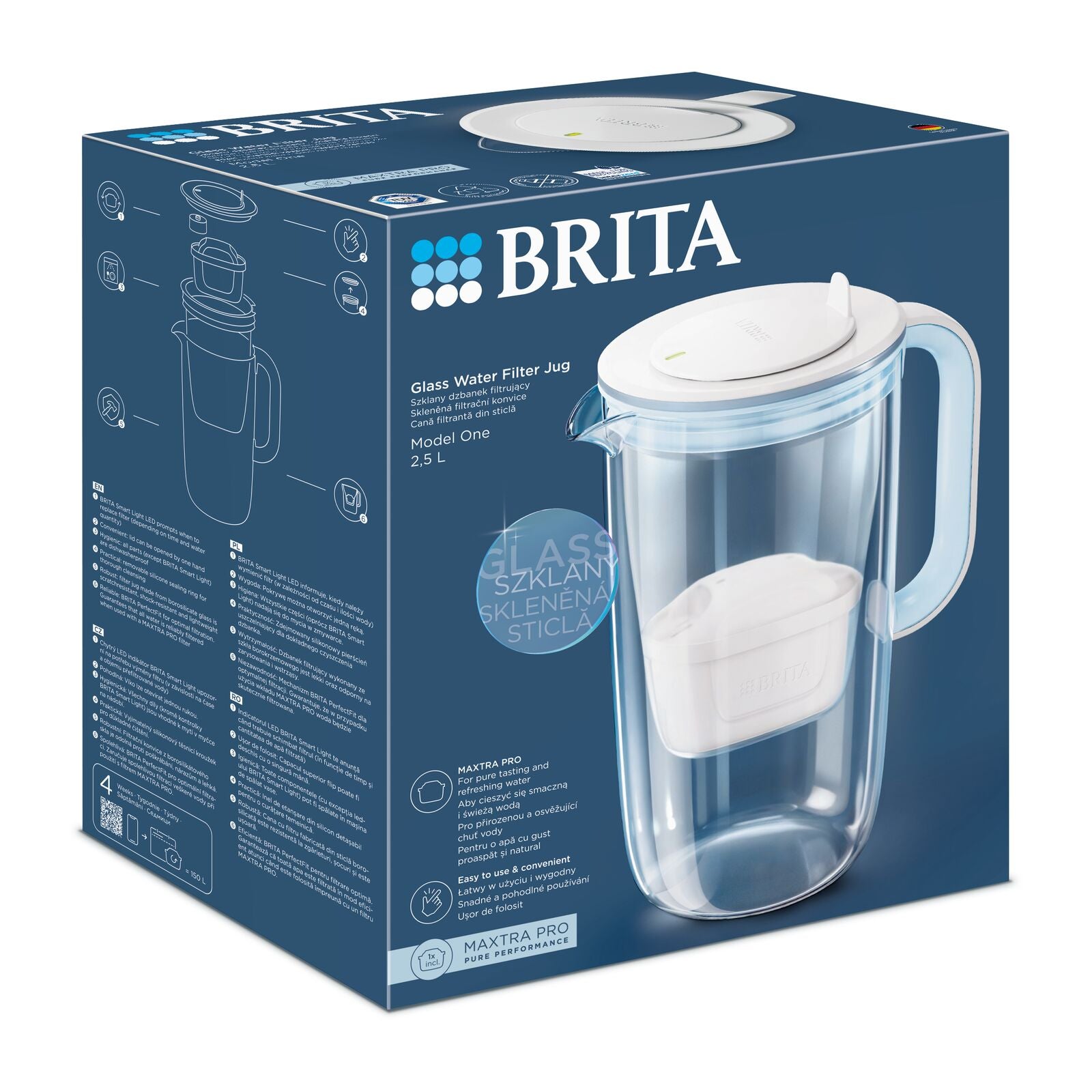 Brita Glass Jug Light blue