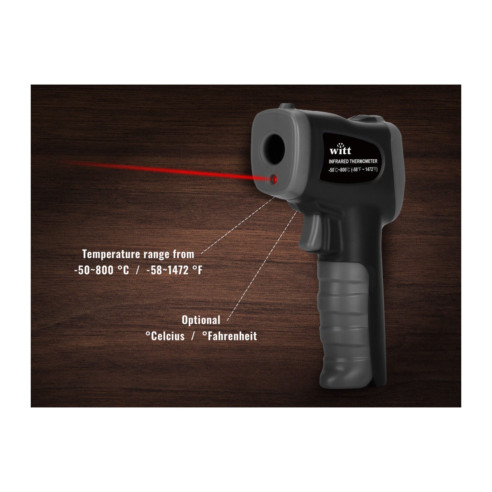 Witt Pizza Infrared Temperature Gun Black