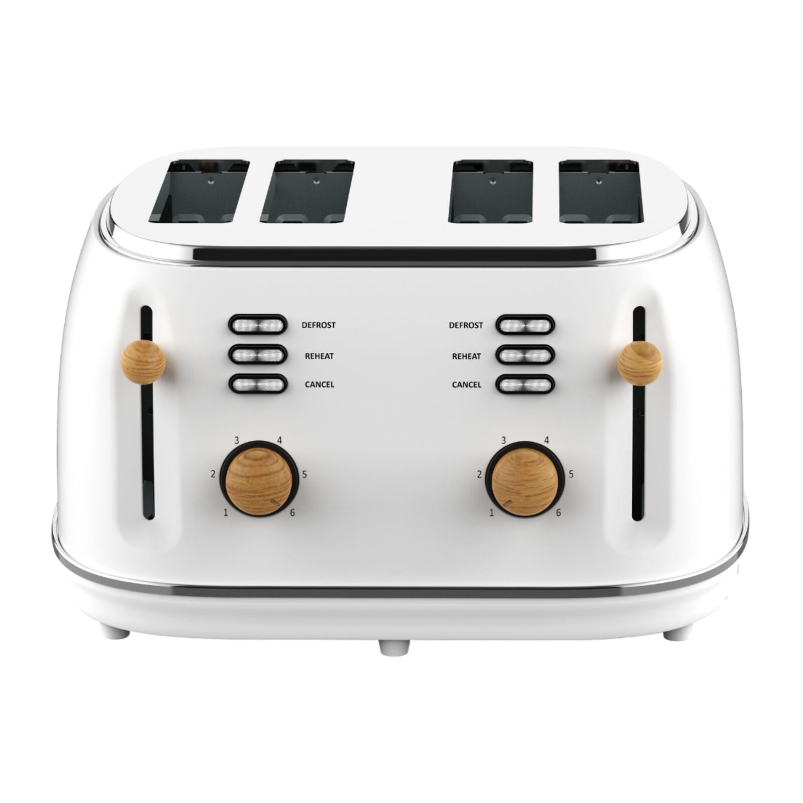 Witt Premium 4-slice Wood Toaster White