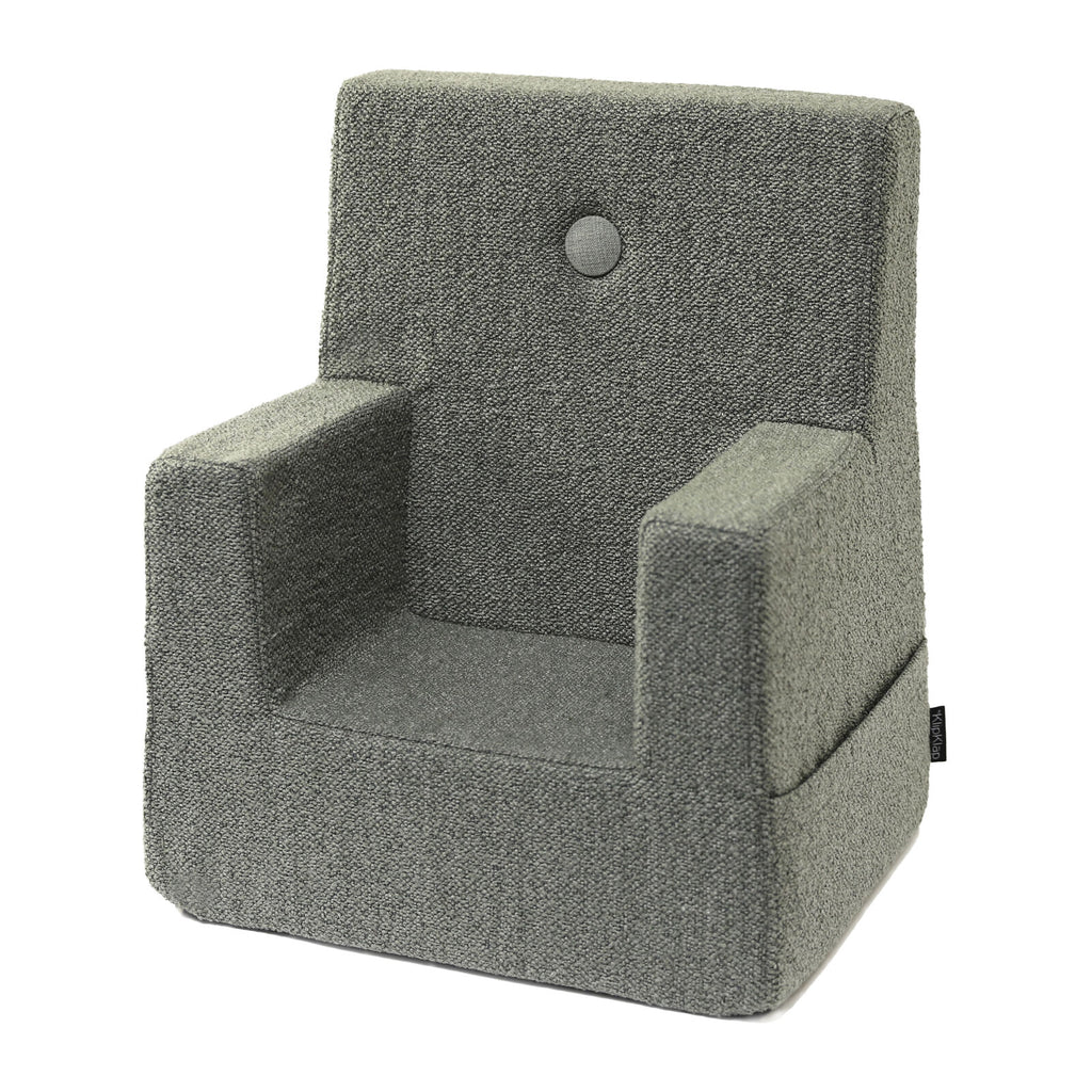 By KlipKlap KK Kinderstuhl Dusty Green Bouclé mit Hellgrün