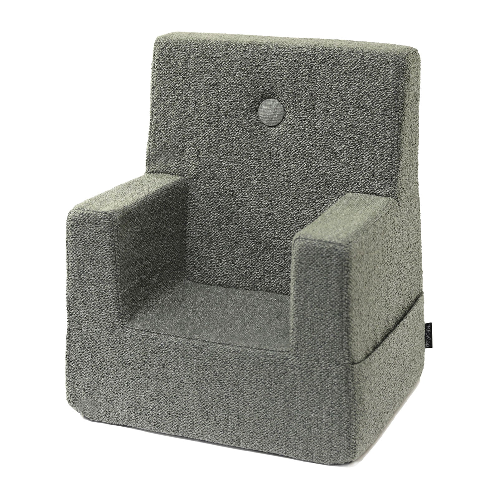 By KlipKlap KK Kinderstuhl Dusty Green Bouclé mit Hellgrün