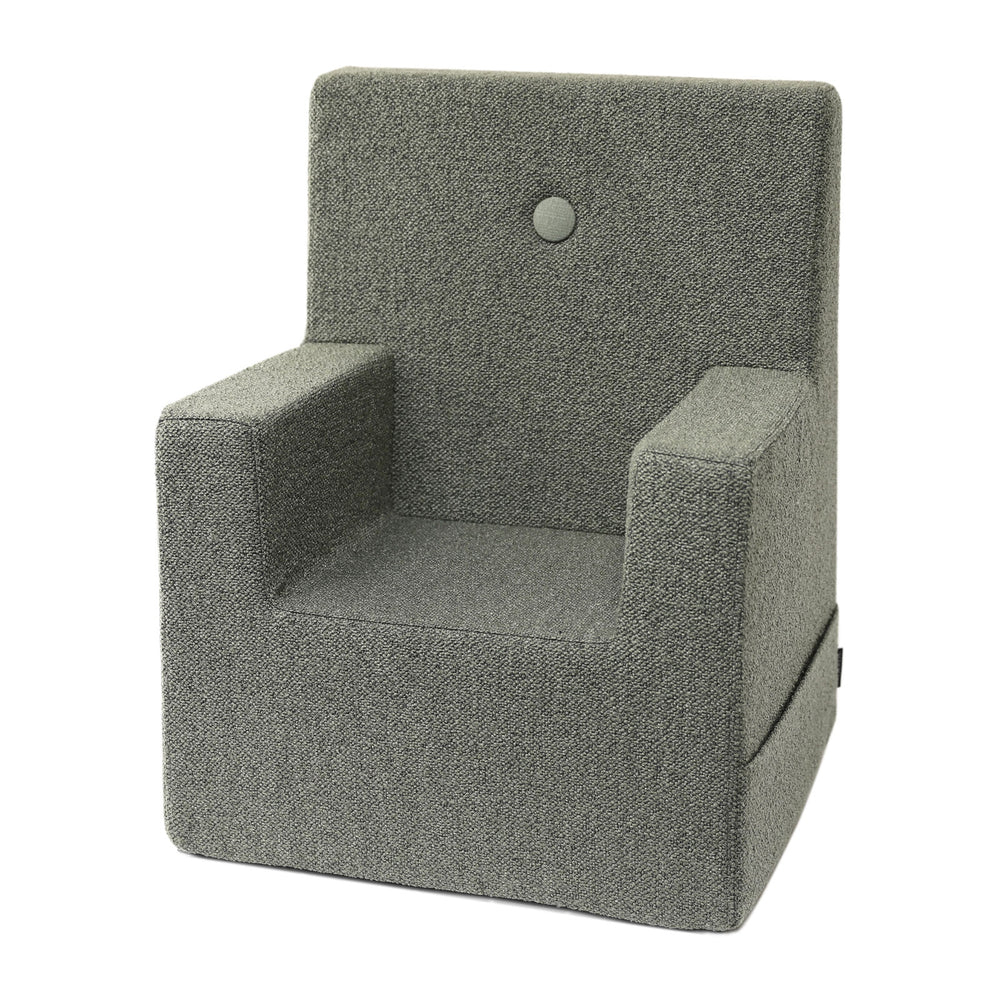 By KlipKlap KK Kids Chair XL Dusty green bouclé w. light green