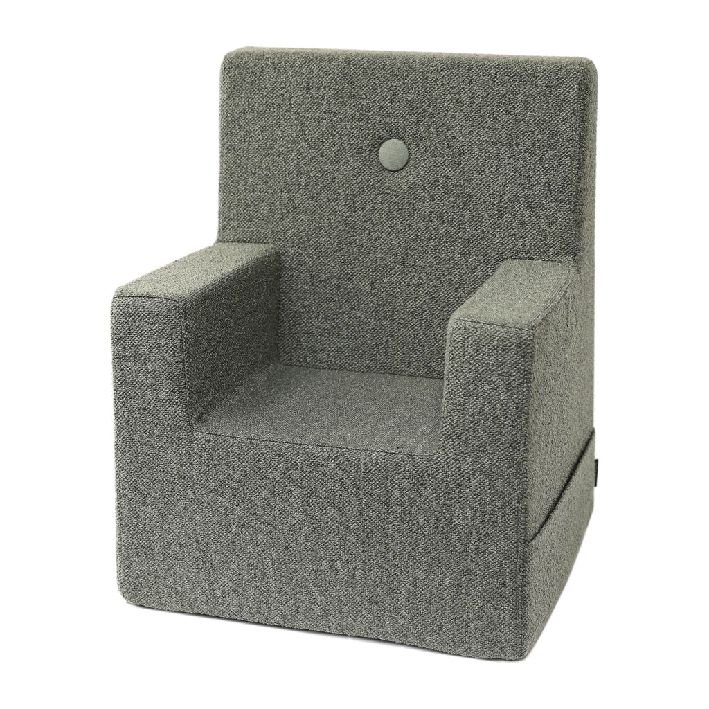 By KlipKlap KK Kids Chair XL Dusty green bouclé w. light green