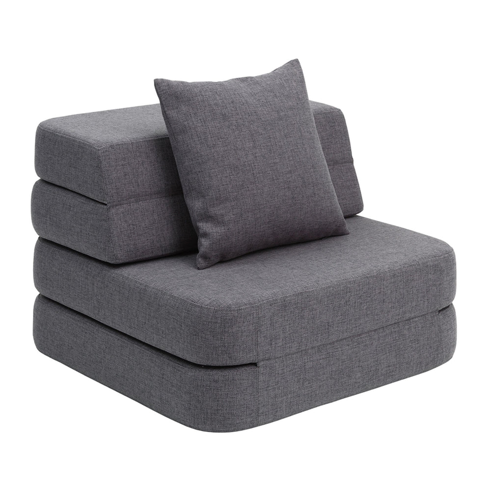 by KlipKlap 3 Fold Sofa Single Blue Grey