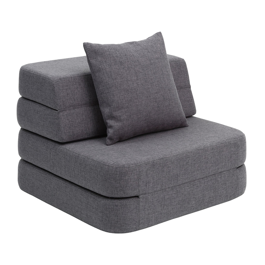 by KlipKlap 3 Fold Sofa Single Blue Grey