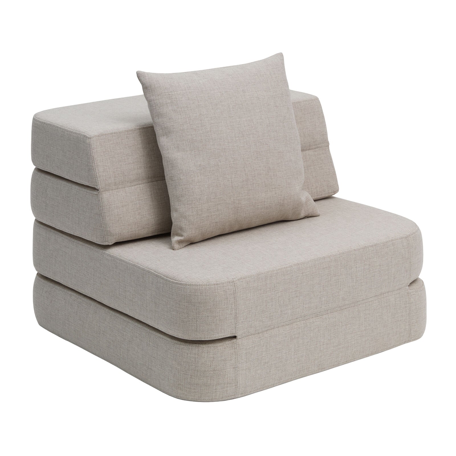 by KlipKlap 3 Fold Sofa Single Soft Beige