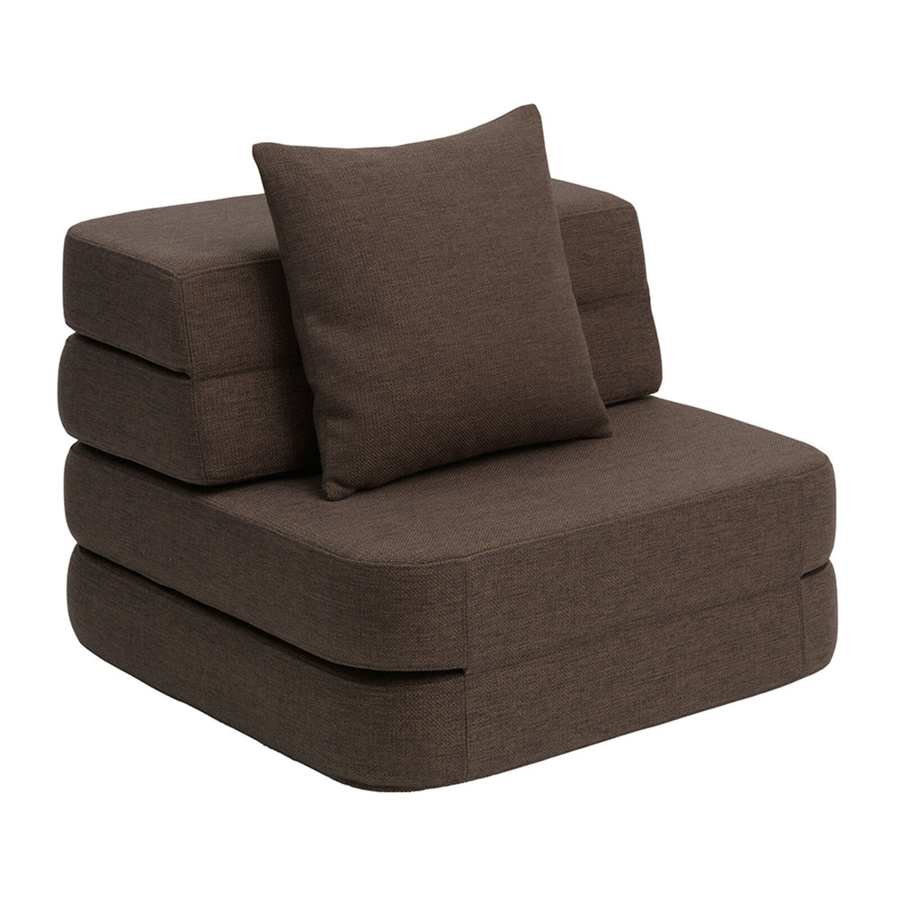 by KlipKlap 3 Fold Sofa Single Soft Brown