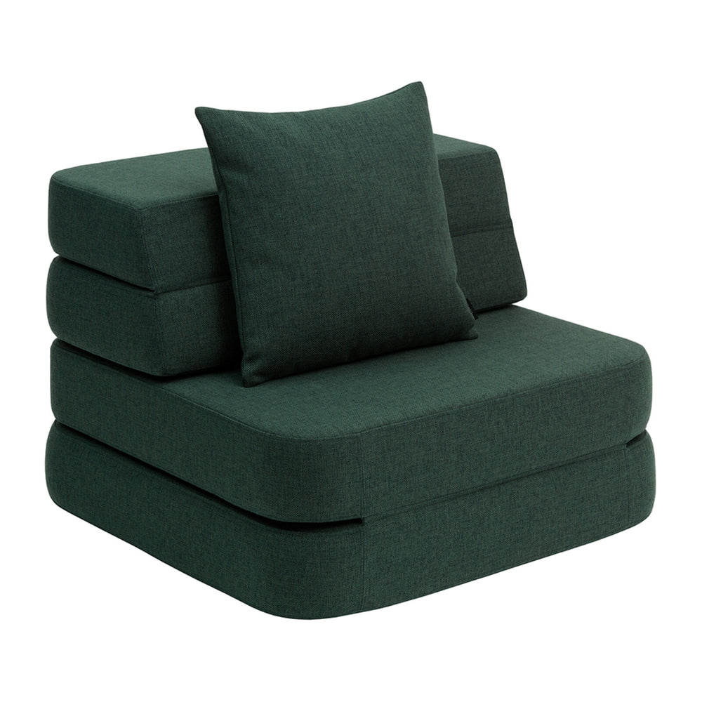 by KlipKlap 3 Fold Sofa Single Soft Deep Green