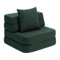 by KlipKlap 3 Fold Sofa Single Soft Deep Green