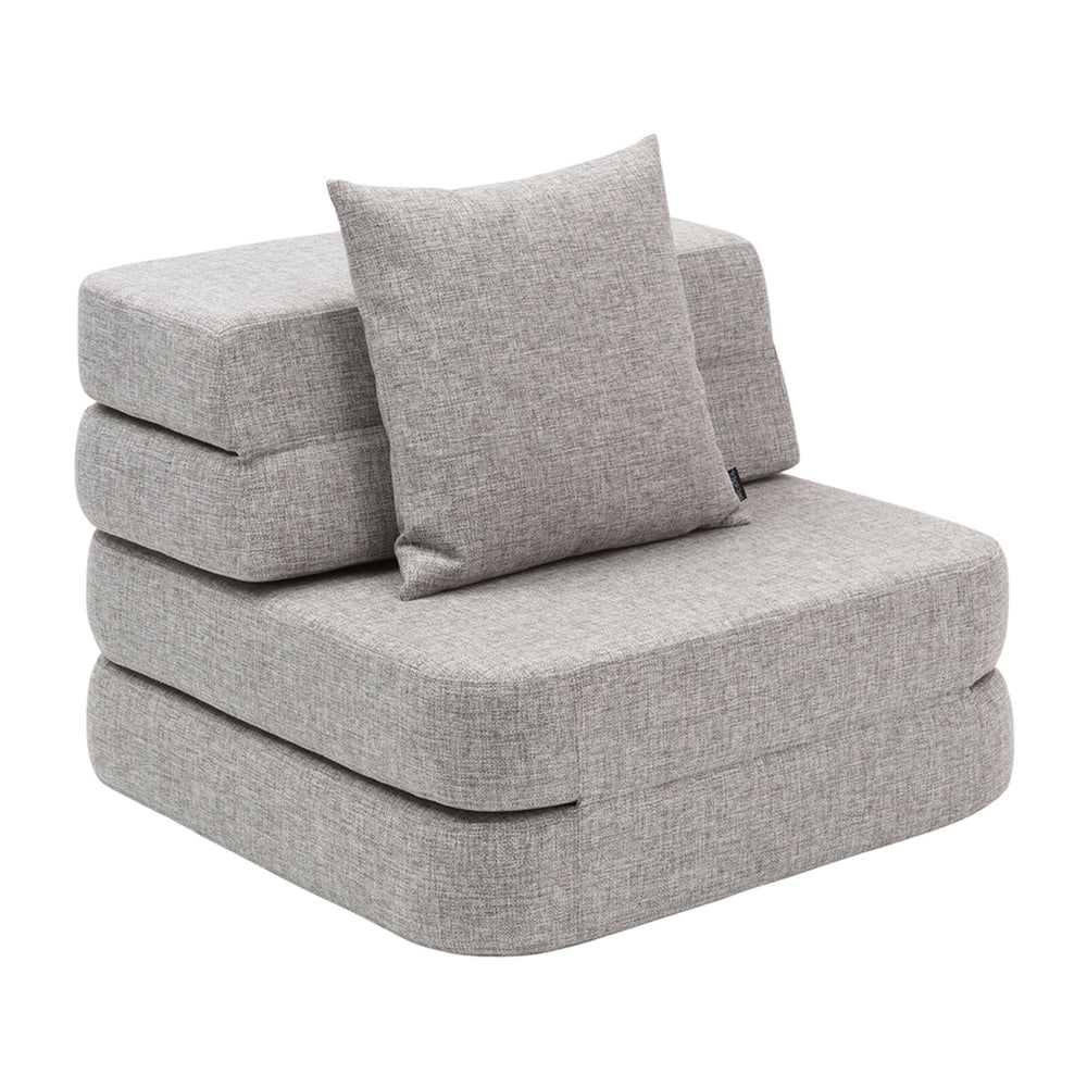 by KlipKlap 3 Fold Sofa Single Soft Multi Grey