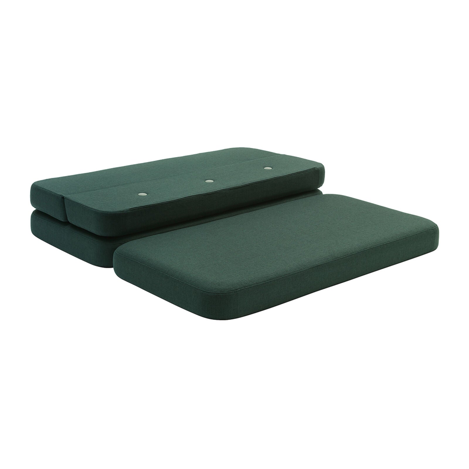 by KlipKlap 3 Fold Sofa XL Soft 140 cm Deep Green
