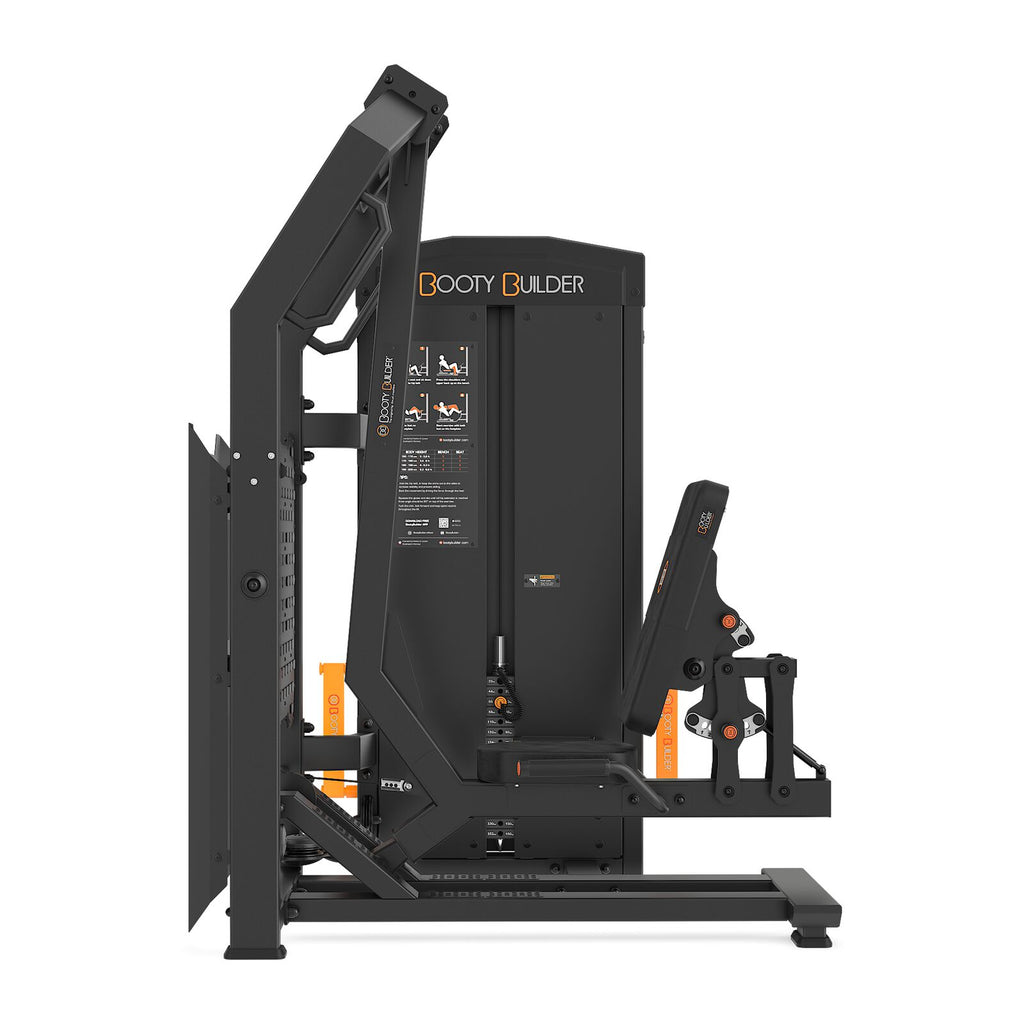 Booty Builder Pendulum Hip Press, Stack loaded Strength training Machine Black